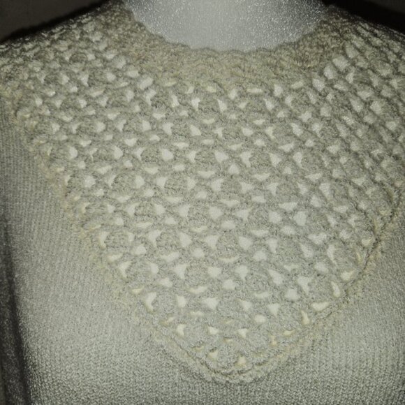BROWNSTONE STUDIO White Open Weave Knit Sweater Ladies L - Picture 5 of 6